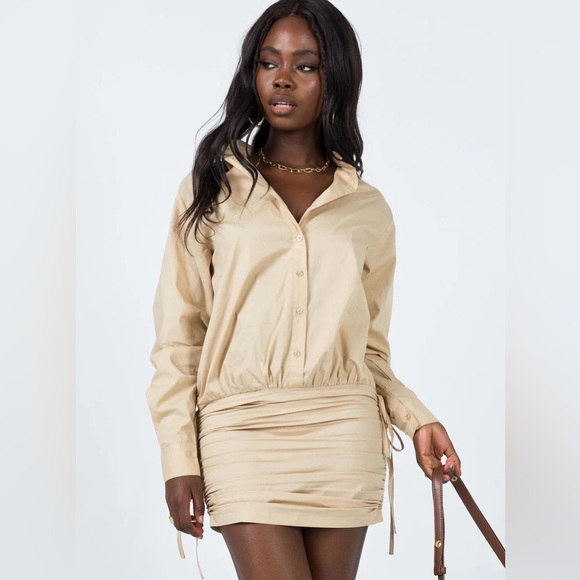 Lioness The Cult Mini Dress in Camel - Picture 1 of 5